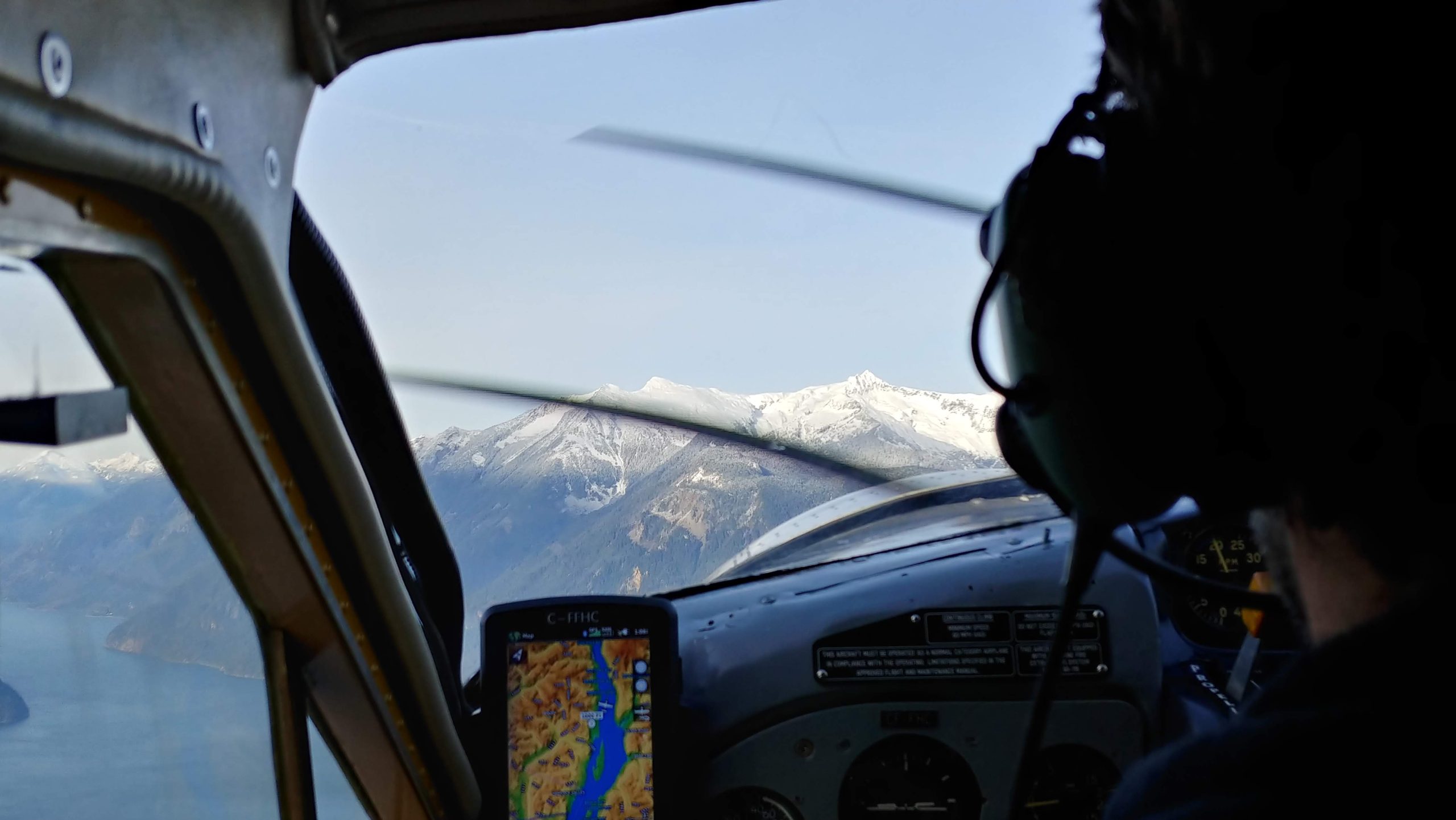 pilot shoulder Pilot taking off from Golden Ears Airpark
